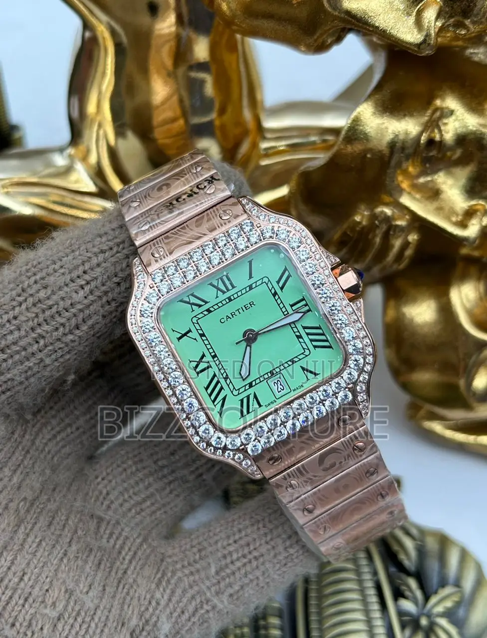 Original CARTIER GREEN Dail SILVER WATCH Available in Store