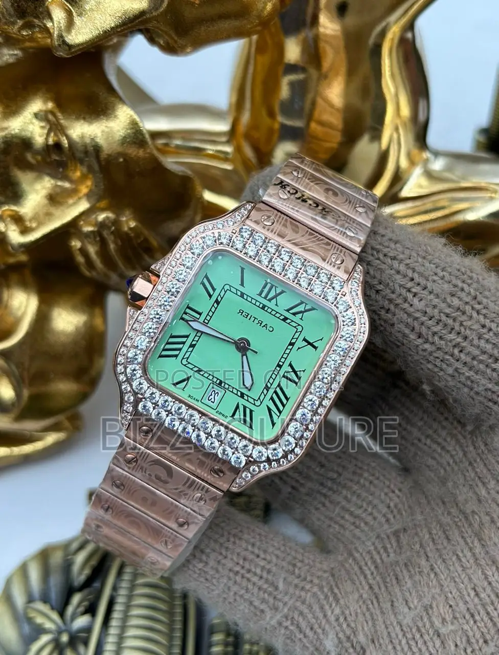 Original CARTIER GREEN Dail SILVER WATCH Available in Store