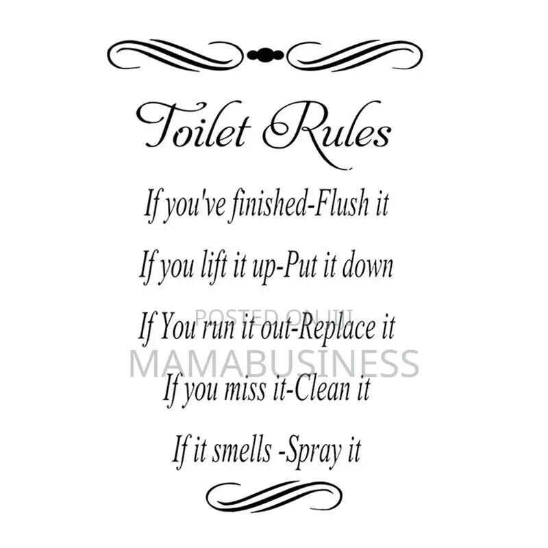 Toilet Rules Quote Wall Stickers-M1-11