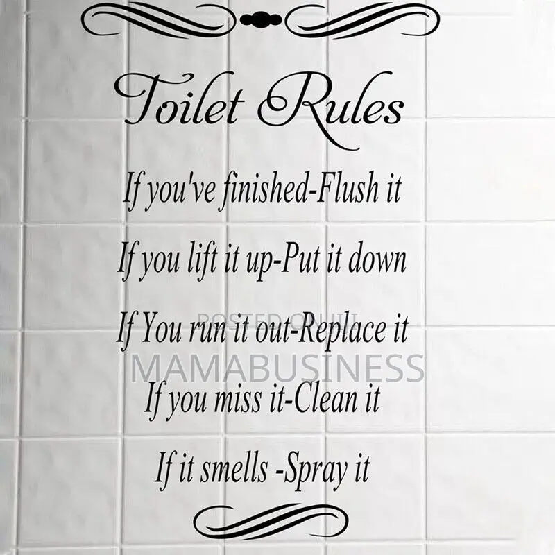 Toilet Rules Quote Wall Stickers-M1-11
