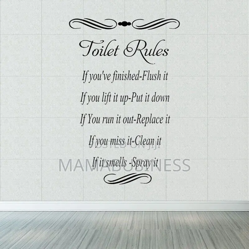 Toilet Rules Quote Wall Stickers-M1-11