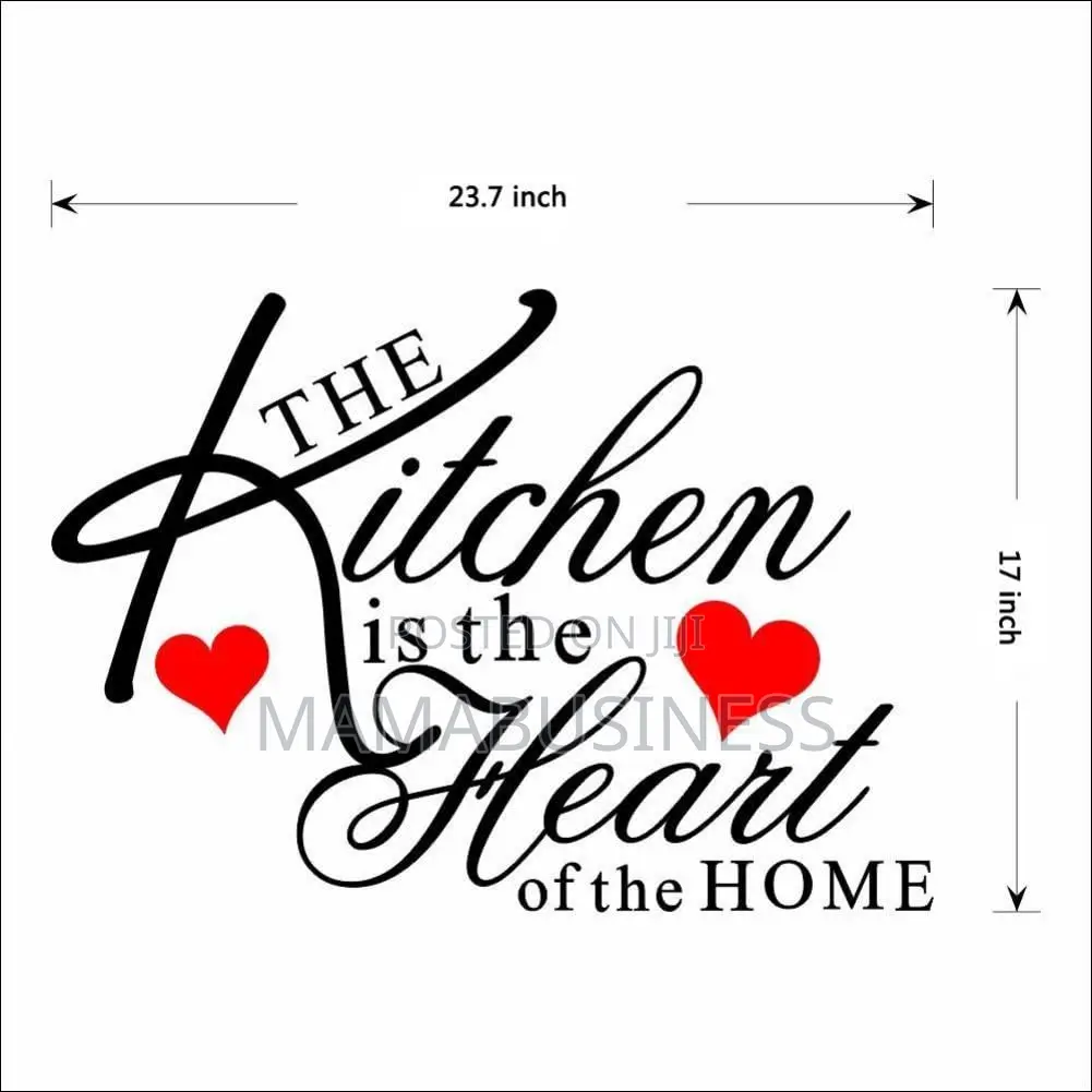 The Kitchen Is the Heart of the Home Red Heart Wall Sticker
