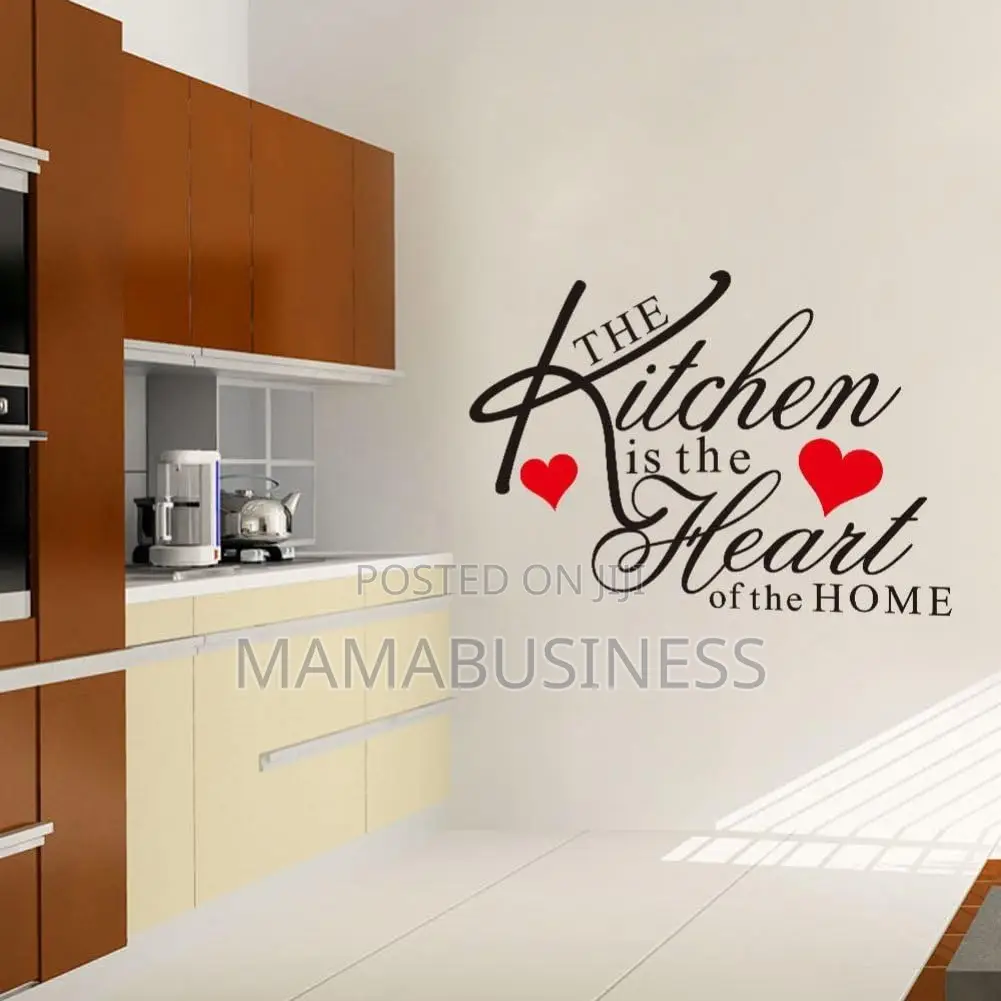 The Kitchen Is the Heart of the Home Red Heart Wall Sticker