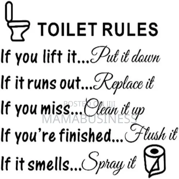 Toilet Rules Wall Quotes Stickers-A1095