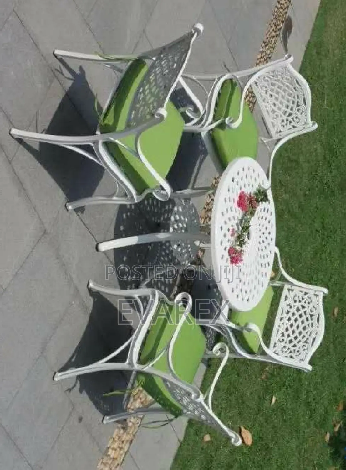 Executive Wrought Iron Outdoor White Chair Set