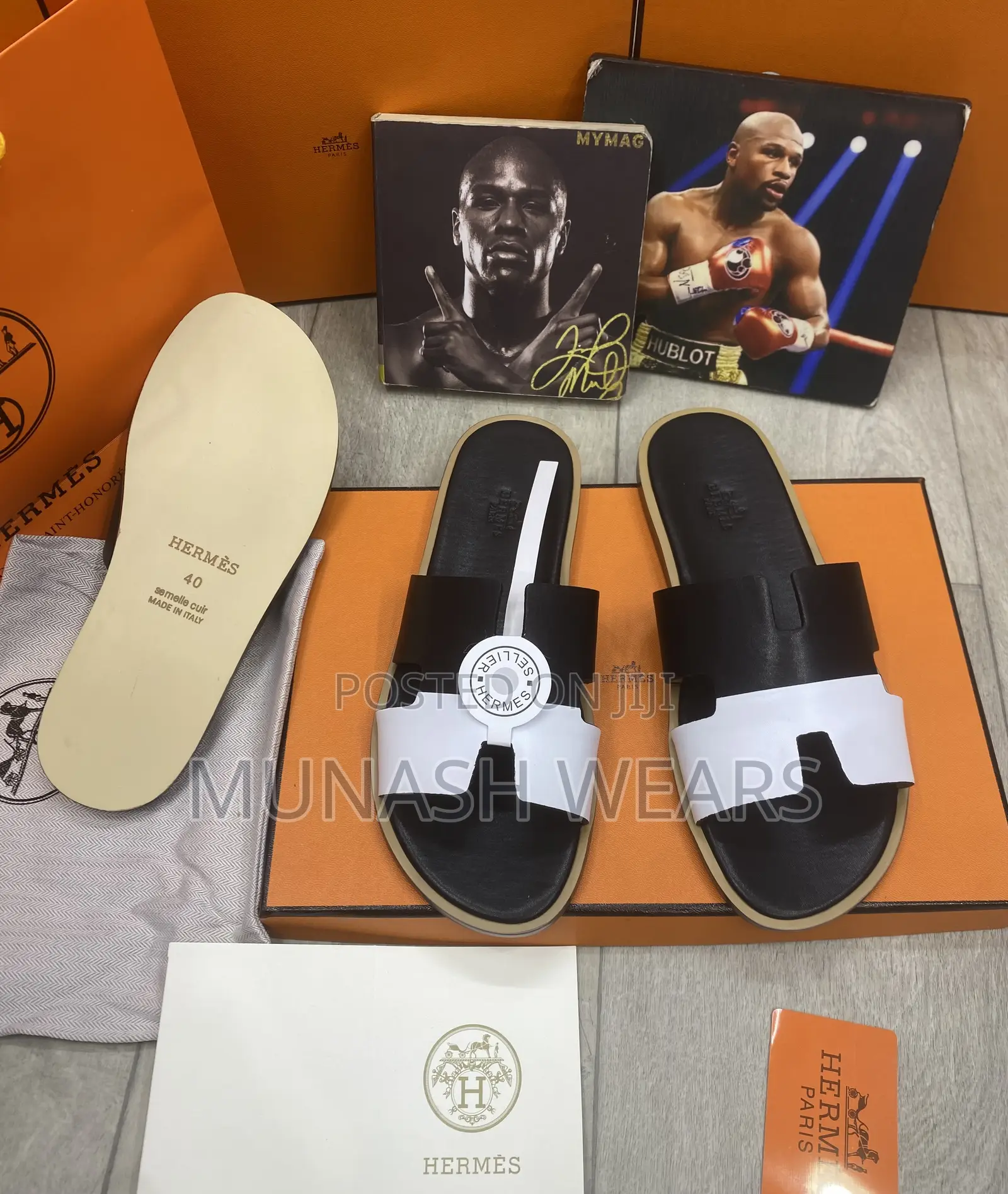 Italian Leather Hermes Slipers