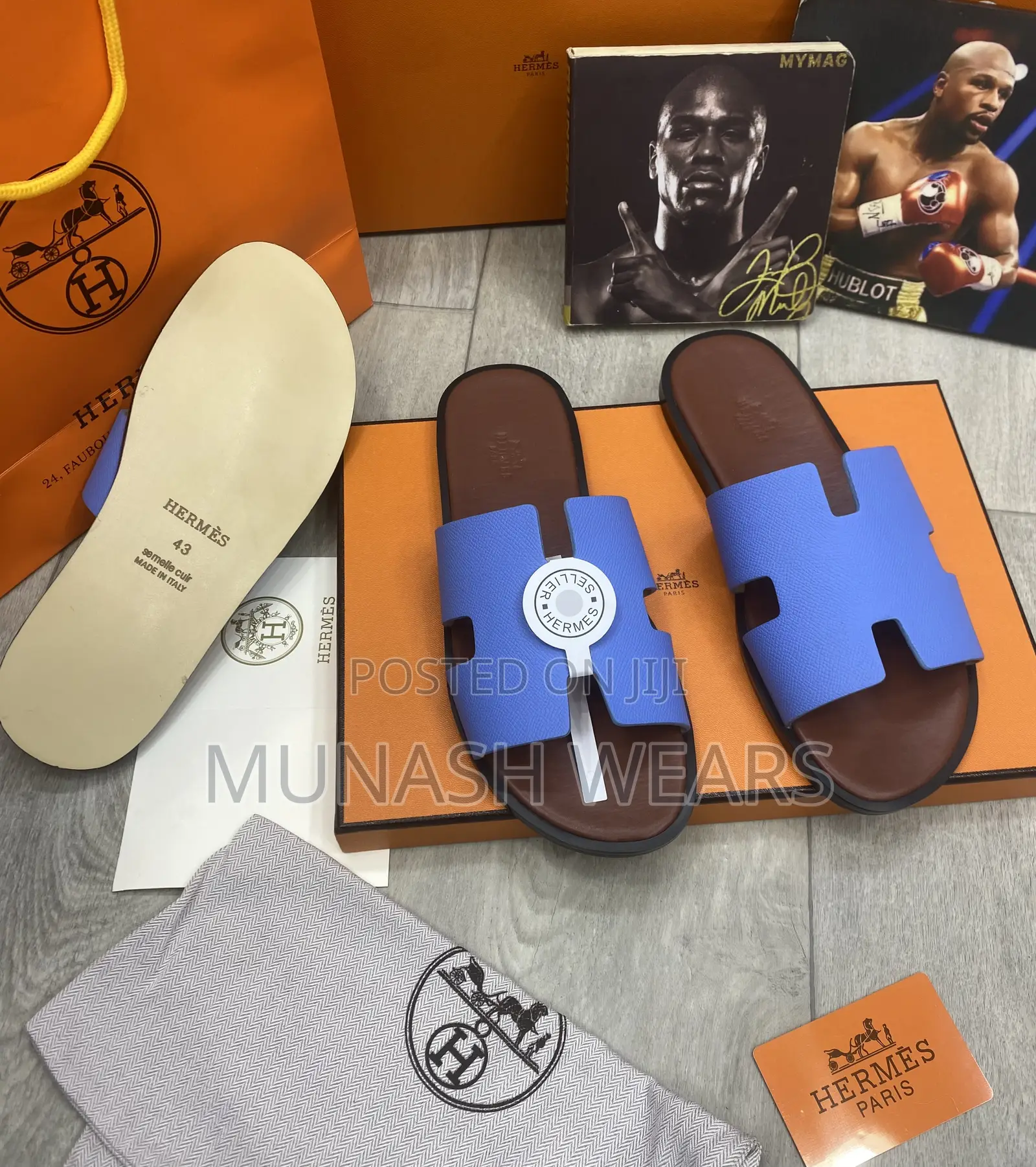 Italian Leather Hermes Slipers