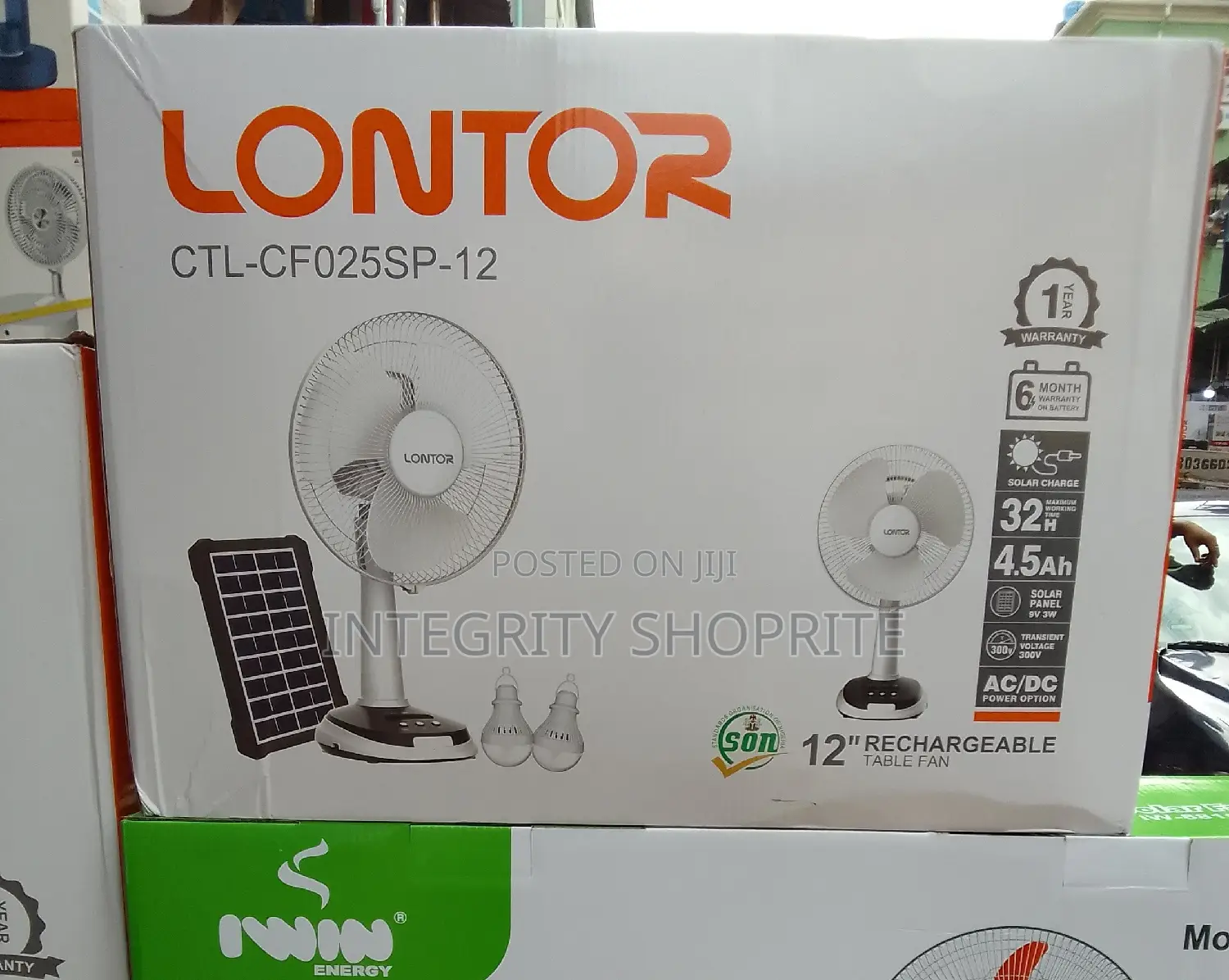 Lontor Rechargeable Table Fan