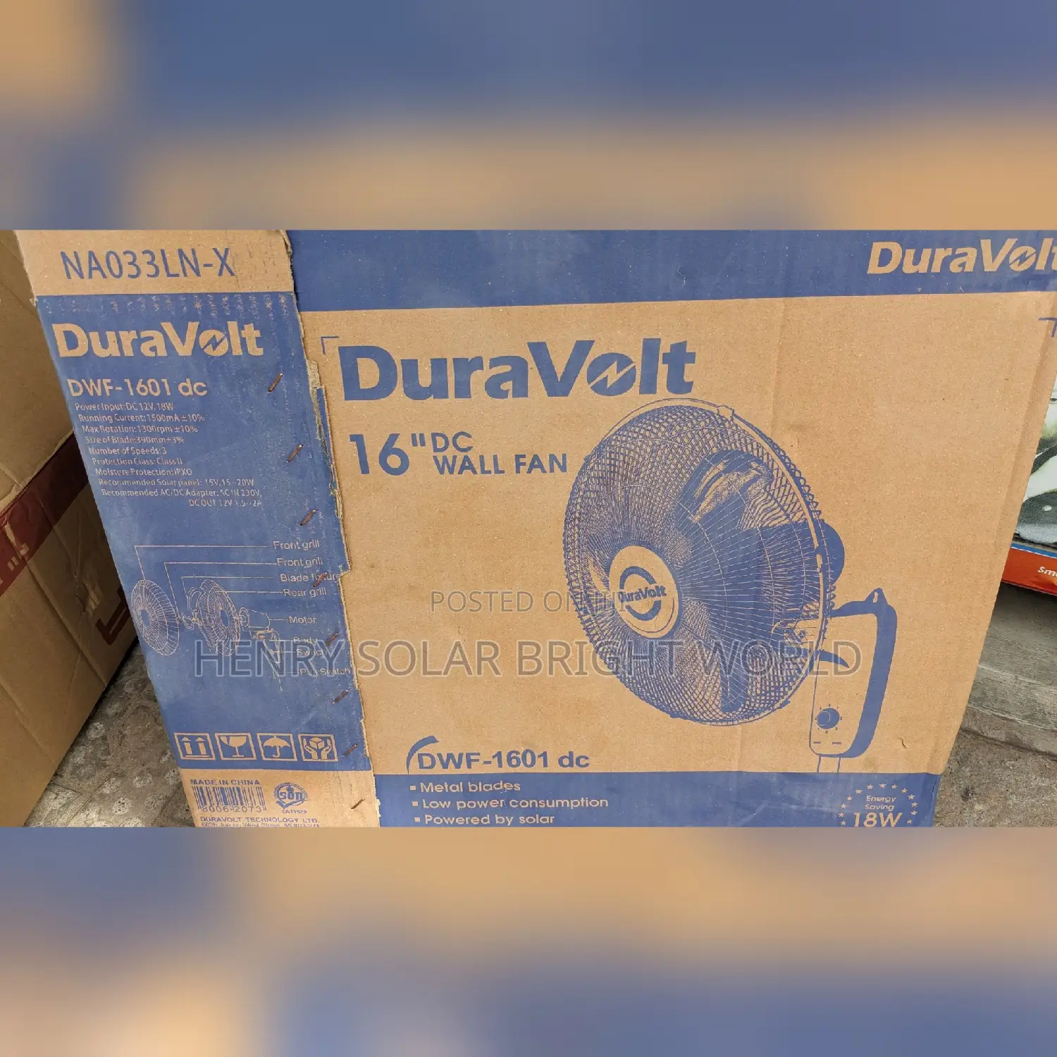 Duravolt 16 DC Wall Fan