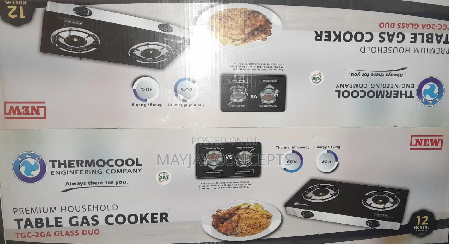 Thermocool Glass Table Gas Cooker-Premium Household Cooker
