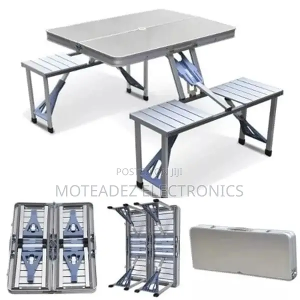 Foldable Aluminium Indoor, Outdoor Picnic Table and 4 Chairs