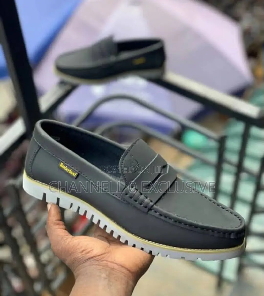 Timberland Loofers - Black With White Sole