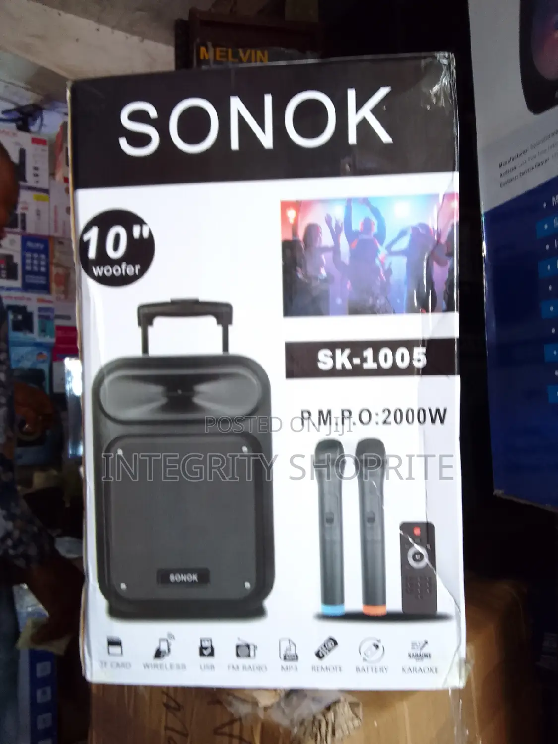 SONOK 10'' Rechargeable Public Address System, 2 MIC, FM
