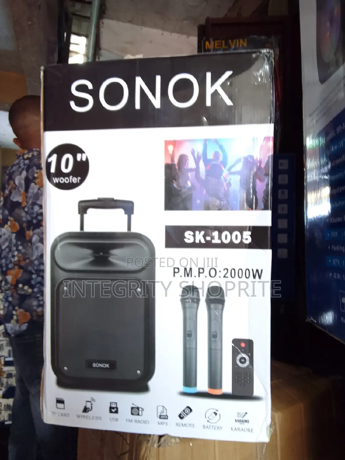 SONOK 10'' Rechargeable Public Address System, 2 MIC, FM