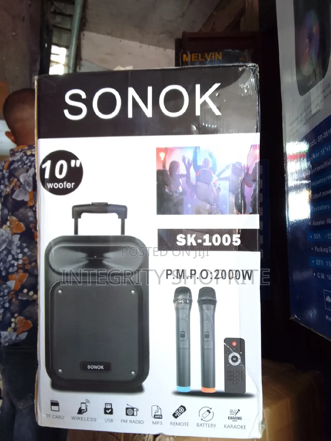 SONOK 10'' Rechargeable Public Address System, 2 MIC, FM