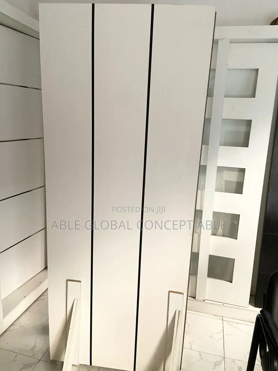 White and Black HDF Wooden Doors