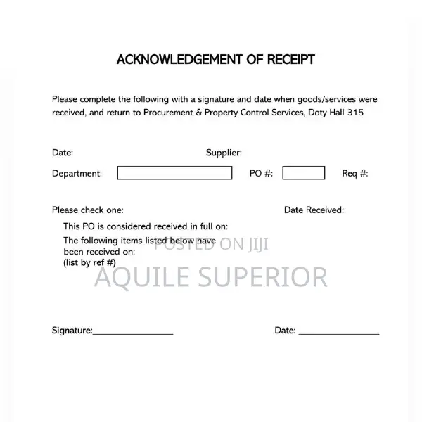 Goods Acknowledgement Receipt Printing