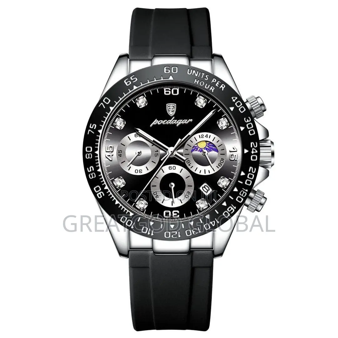 Perfect Working Chronograph Poedagar Movement Wristwatch.