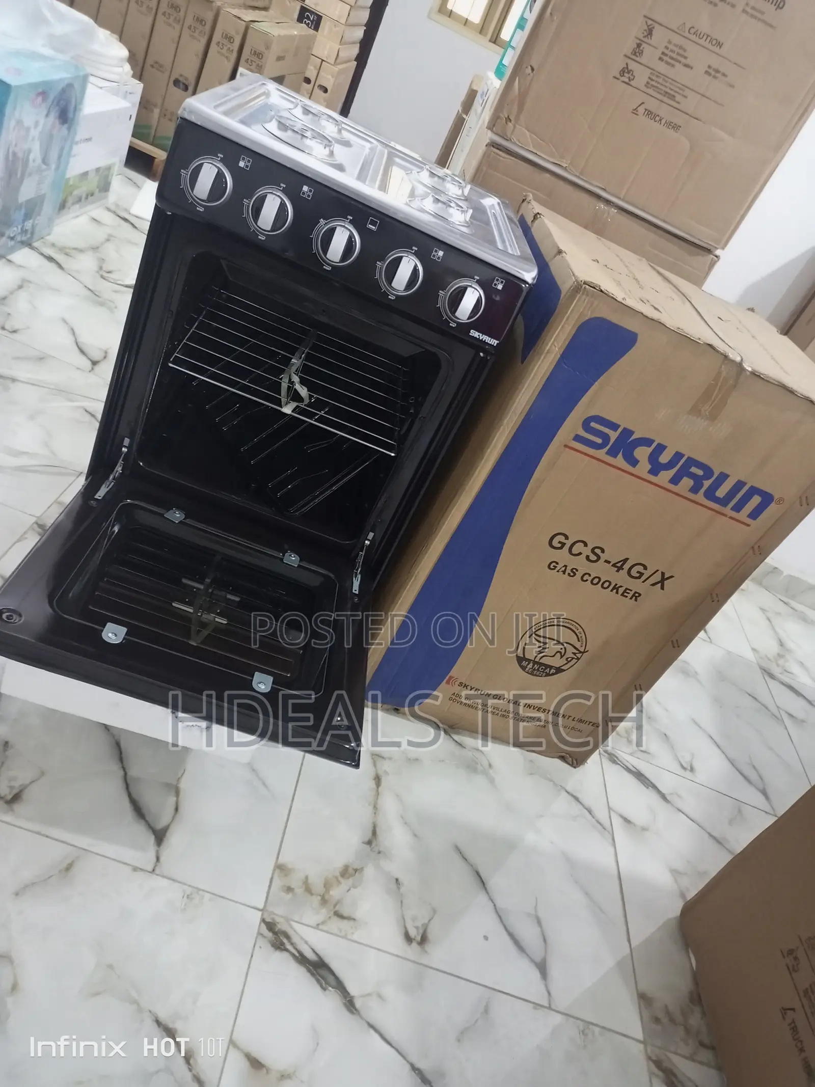 Skyrun 4 Gas Burner Standing Cooker