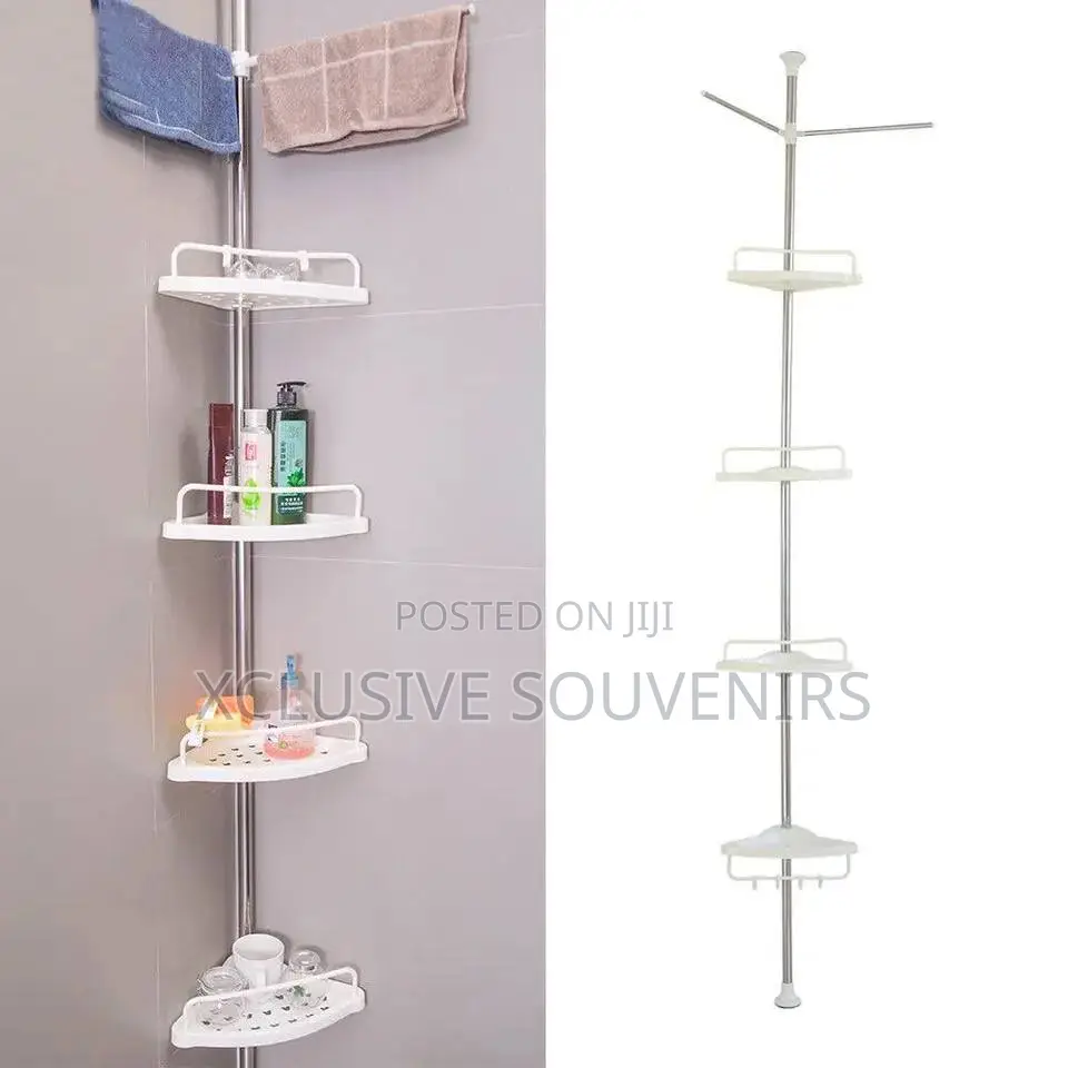 Standing Floor to Ceiling Bathroom Corner Shelf Organizer