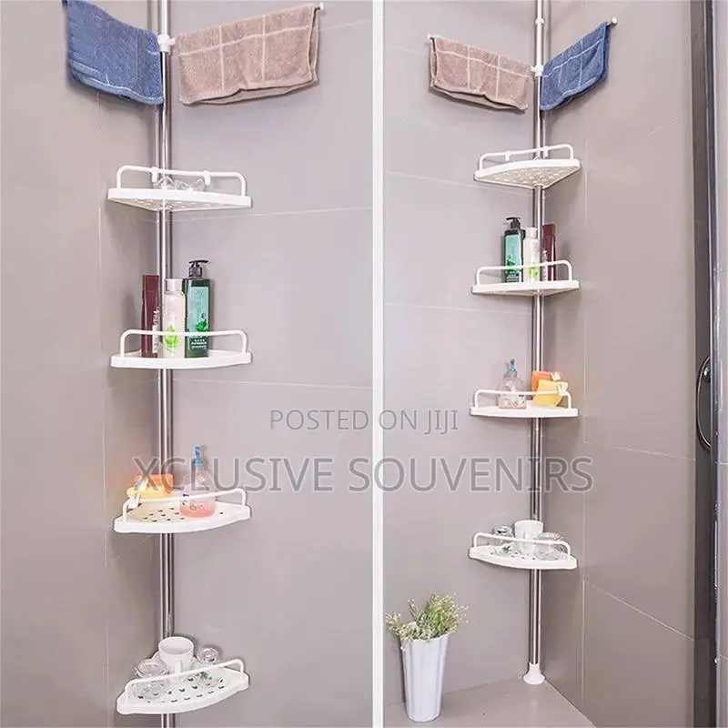 Standing Floor to Ceiling Bathroom Corner Shelf Organizer