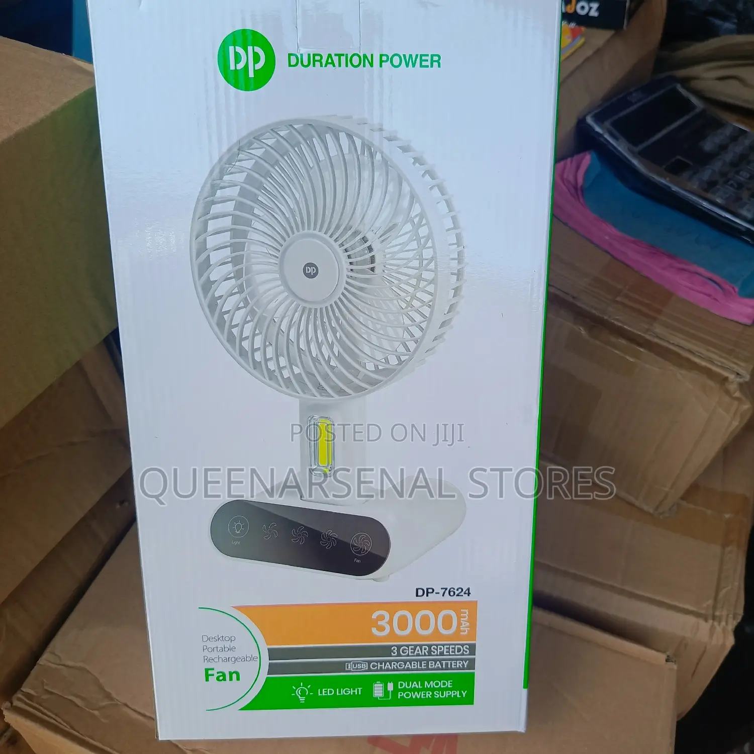 Rechargeable Fan With Ledlight