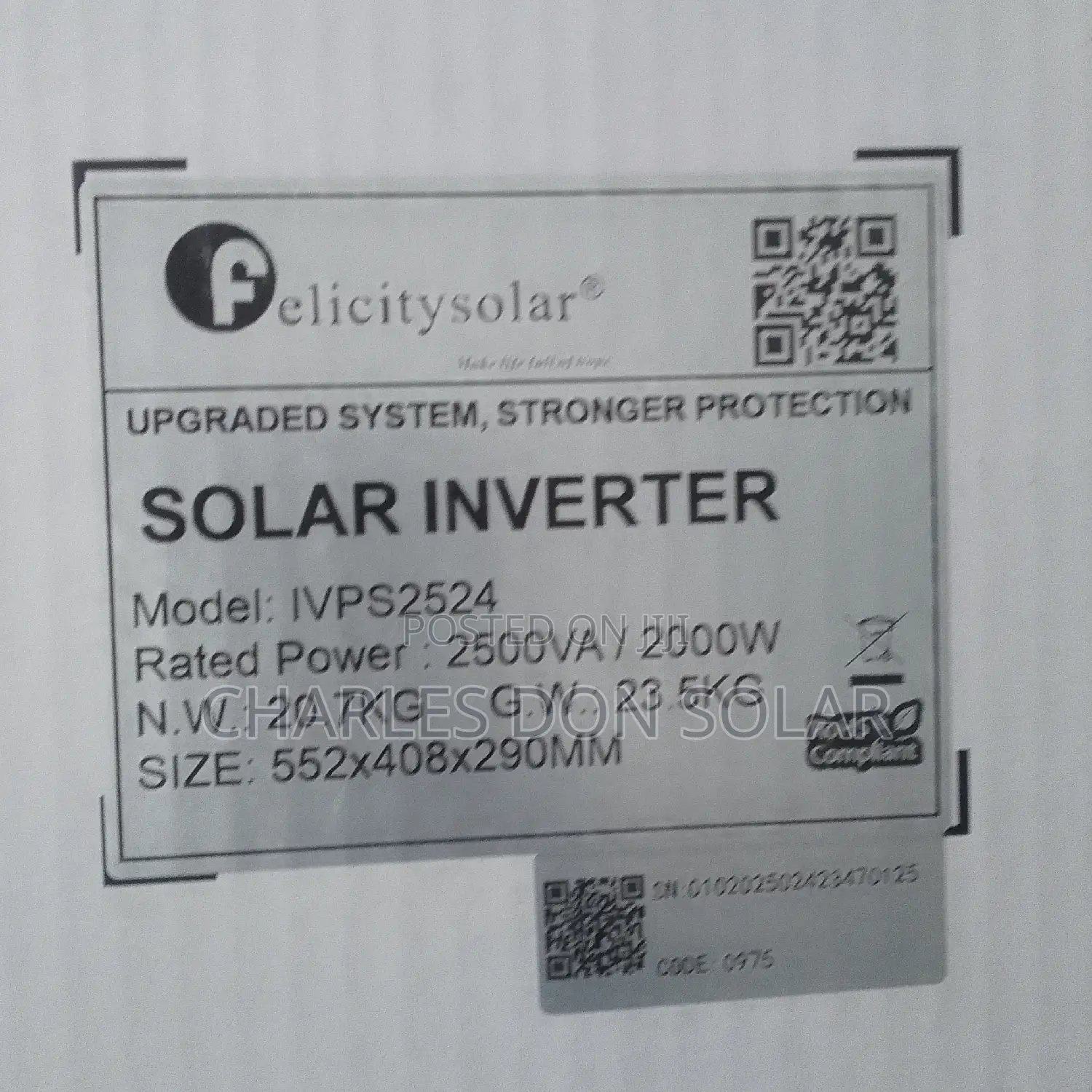 2.5kva 24v Felicity Inverter Non Hybrid