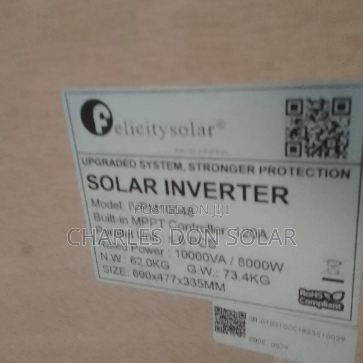 Felicity Inverter 10kva 48v Hybrid Charge Controller 120am