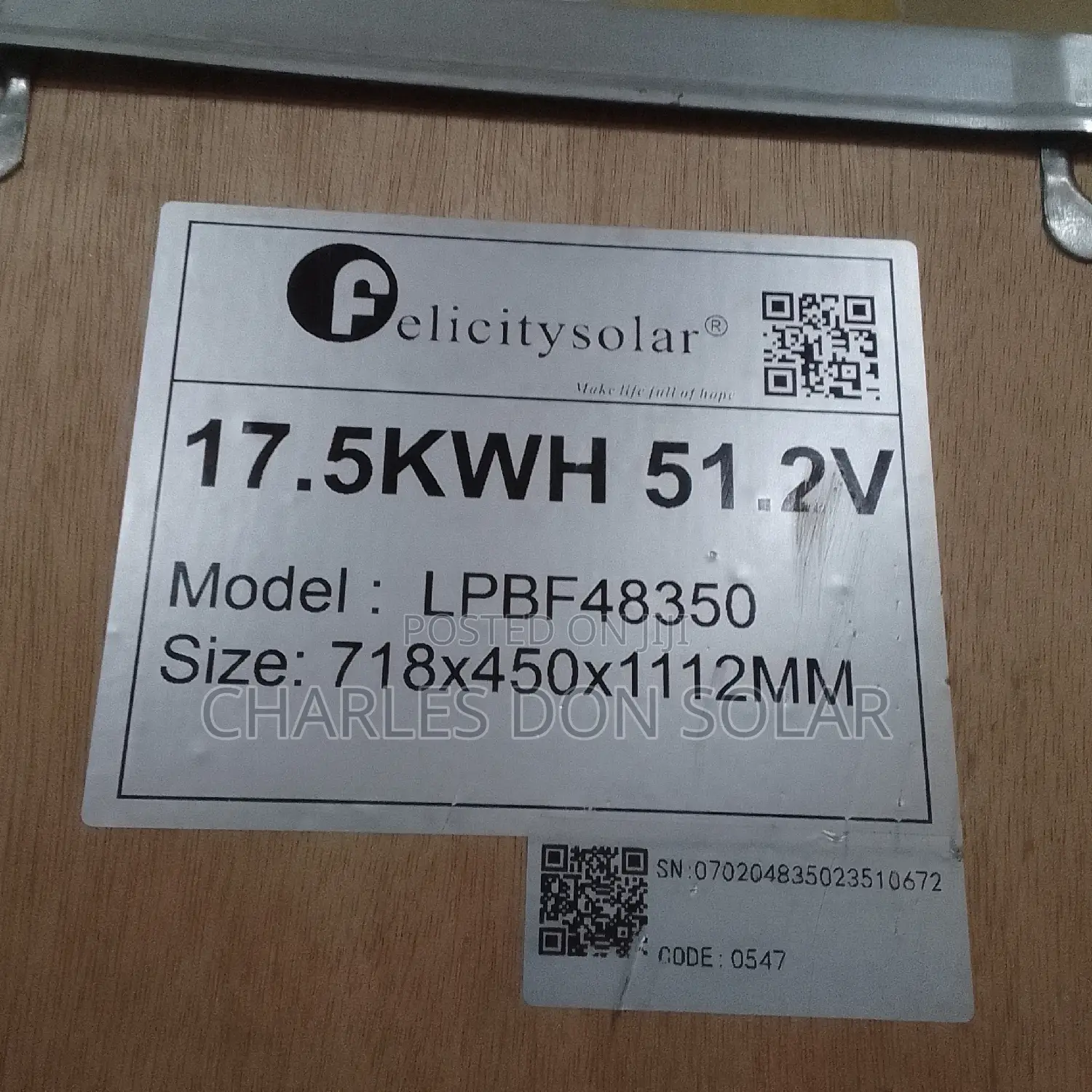 17.5kwh 51.2v Felicity Lithium Battery