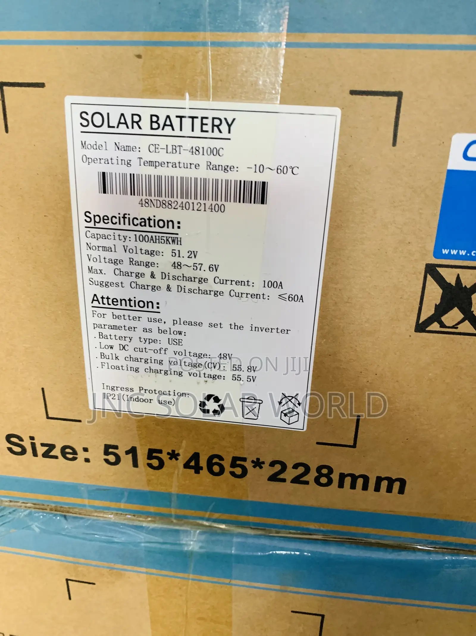 5kwh /48v Cworth Lithium Iron Battery