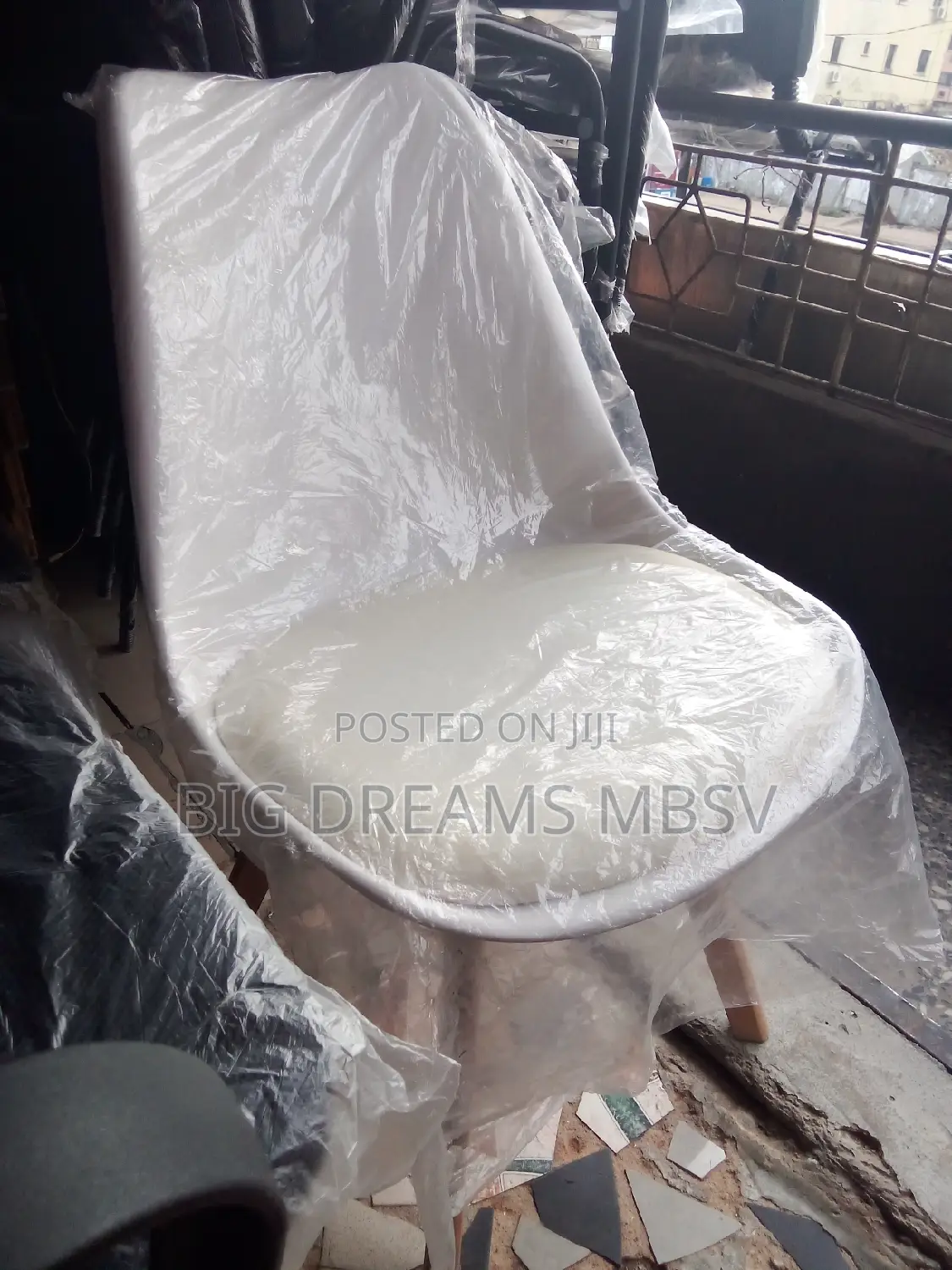 White Restaurant Chair With Leather