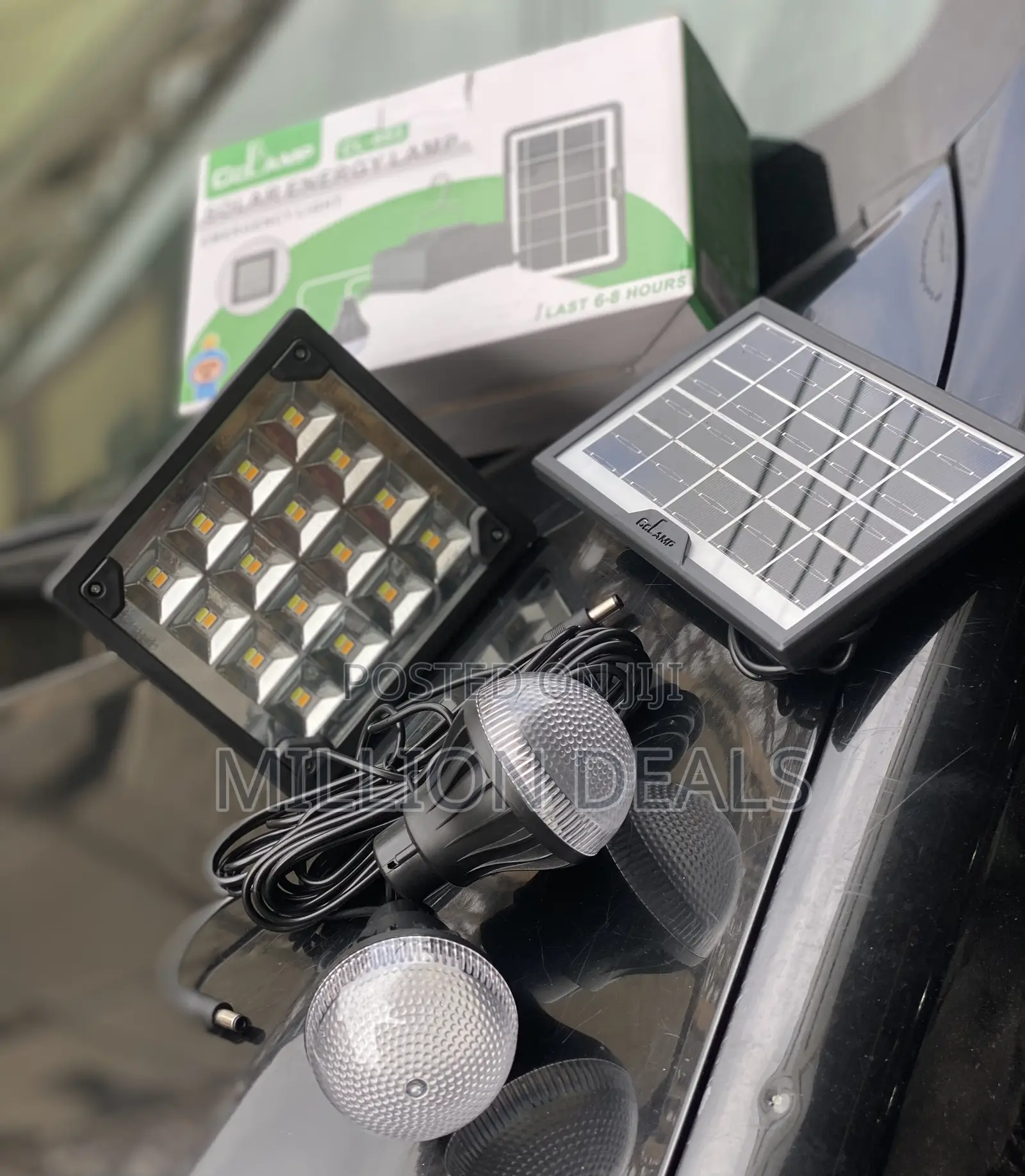 Portable Emergency Solar Energy Lamp With 2 Bulbs