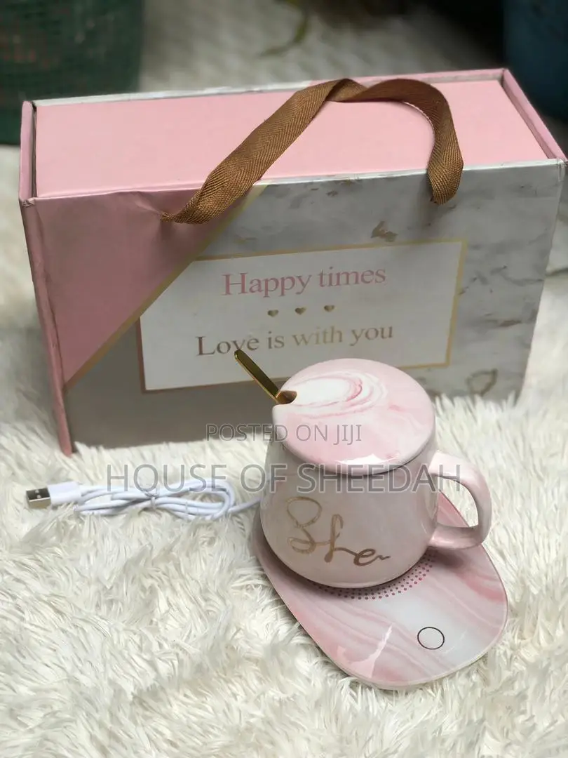 Female Coffee Mug Cup With Heating Pad Usb Gift Set