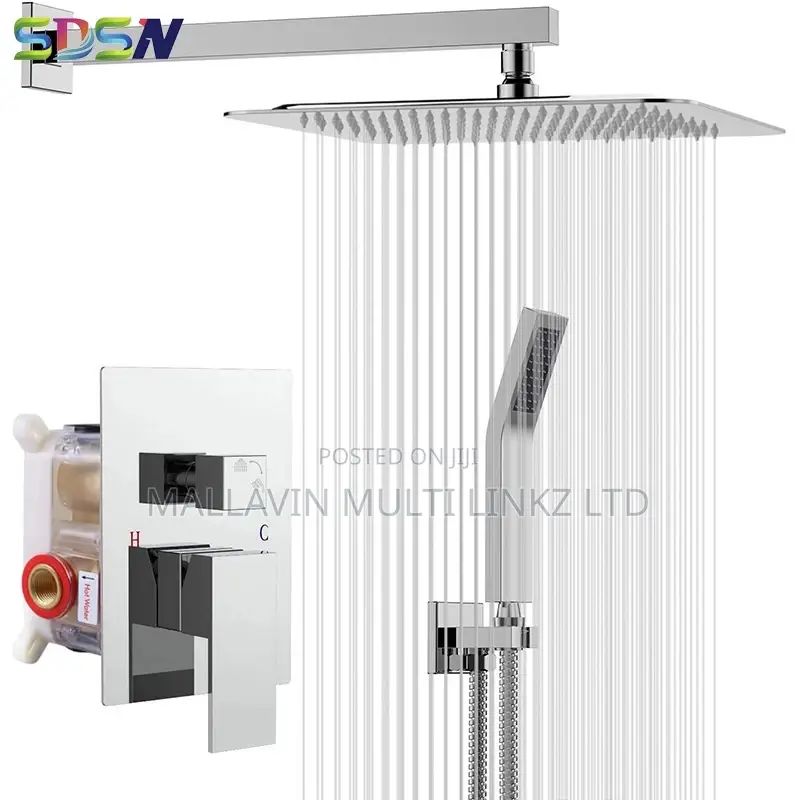 Four Ways Black Conduit Shower (4 Ways Conceal Shower Sets)