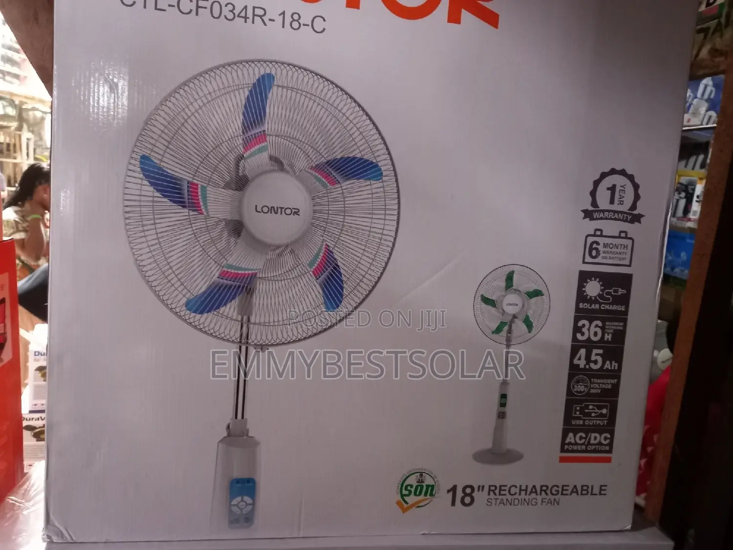 18 Inches Lontor Rechargeable Fan