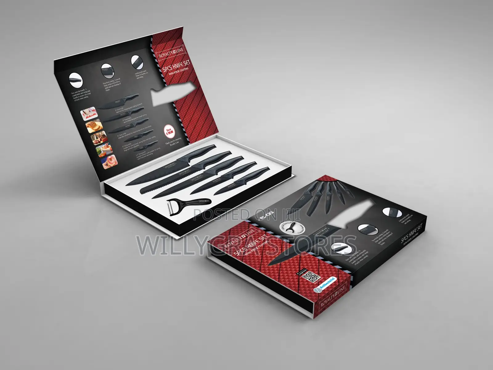 Royal Line 5 PCS Non-Stick Coating Knife Set