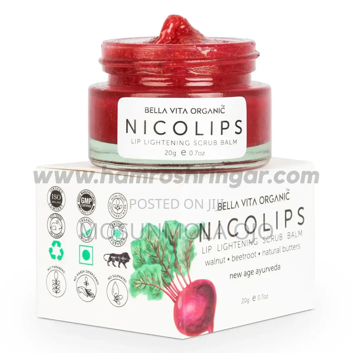 Nicolips Scrub Cream for Lightening Brightening Black Lips