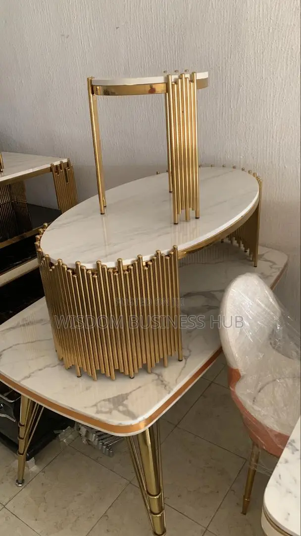Marble Top Center Table With 2 Side Stools