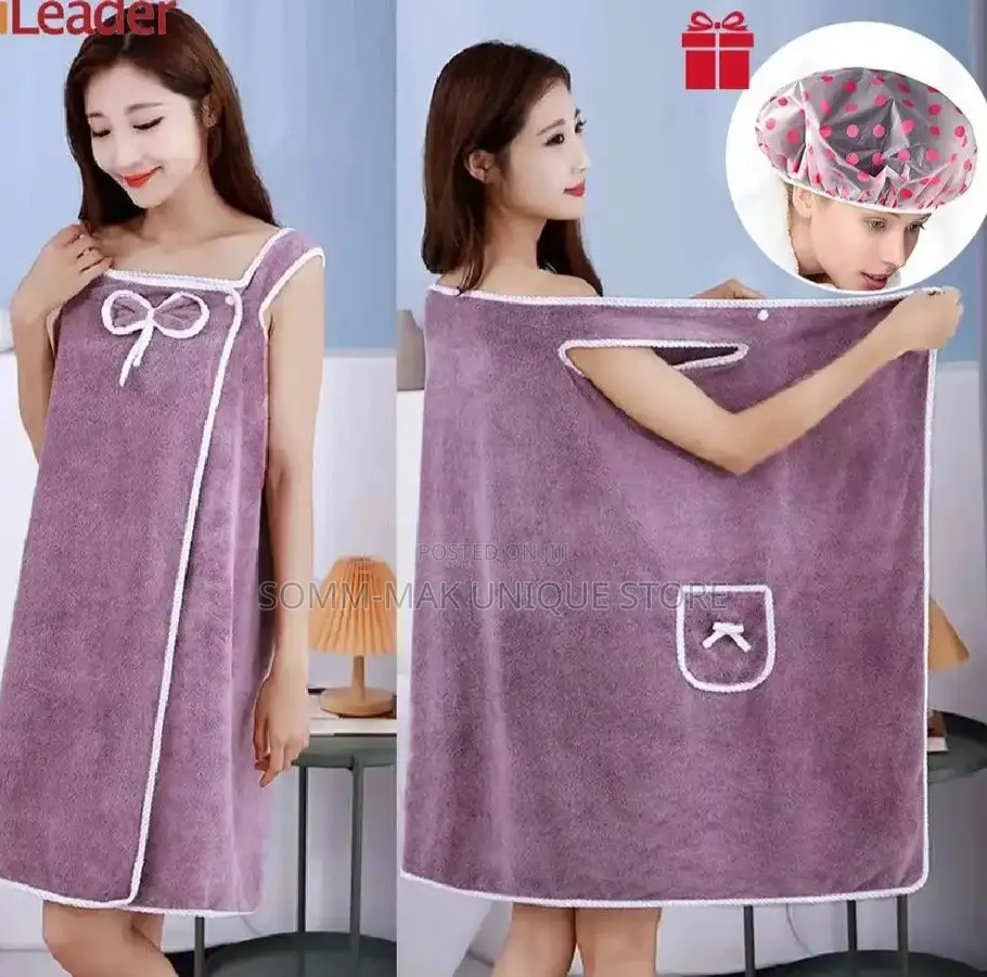Bath Towel, Shoulder Straps Wearable Women Skirt Dress