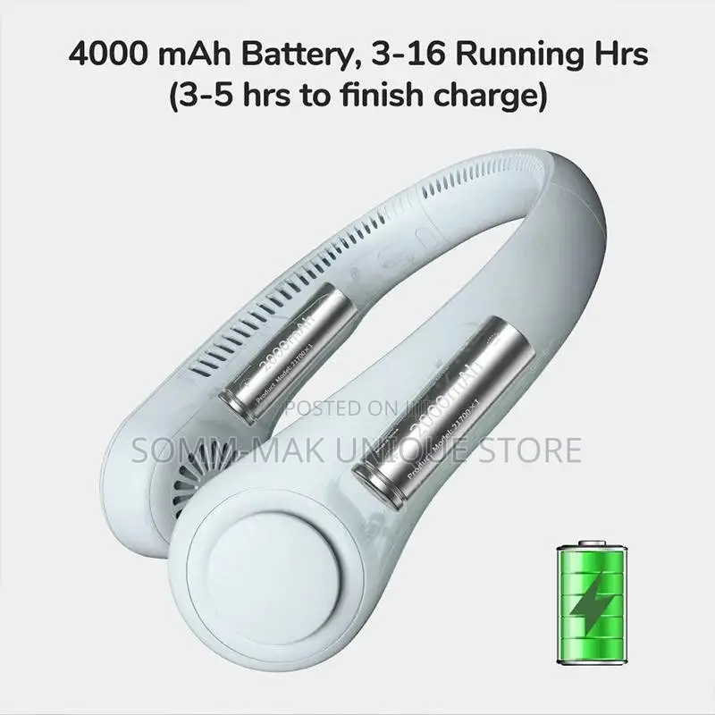 Rechargeable Hanging Neck Fan Portable Folding Bladeless Fan