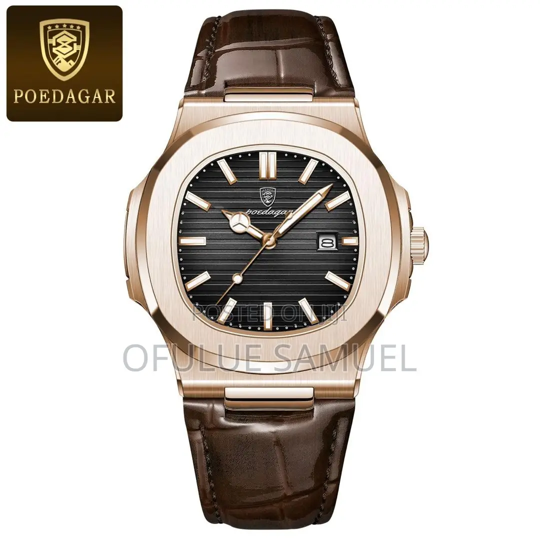 Poedagar Leather Wristwatch
