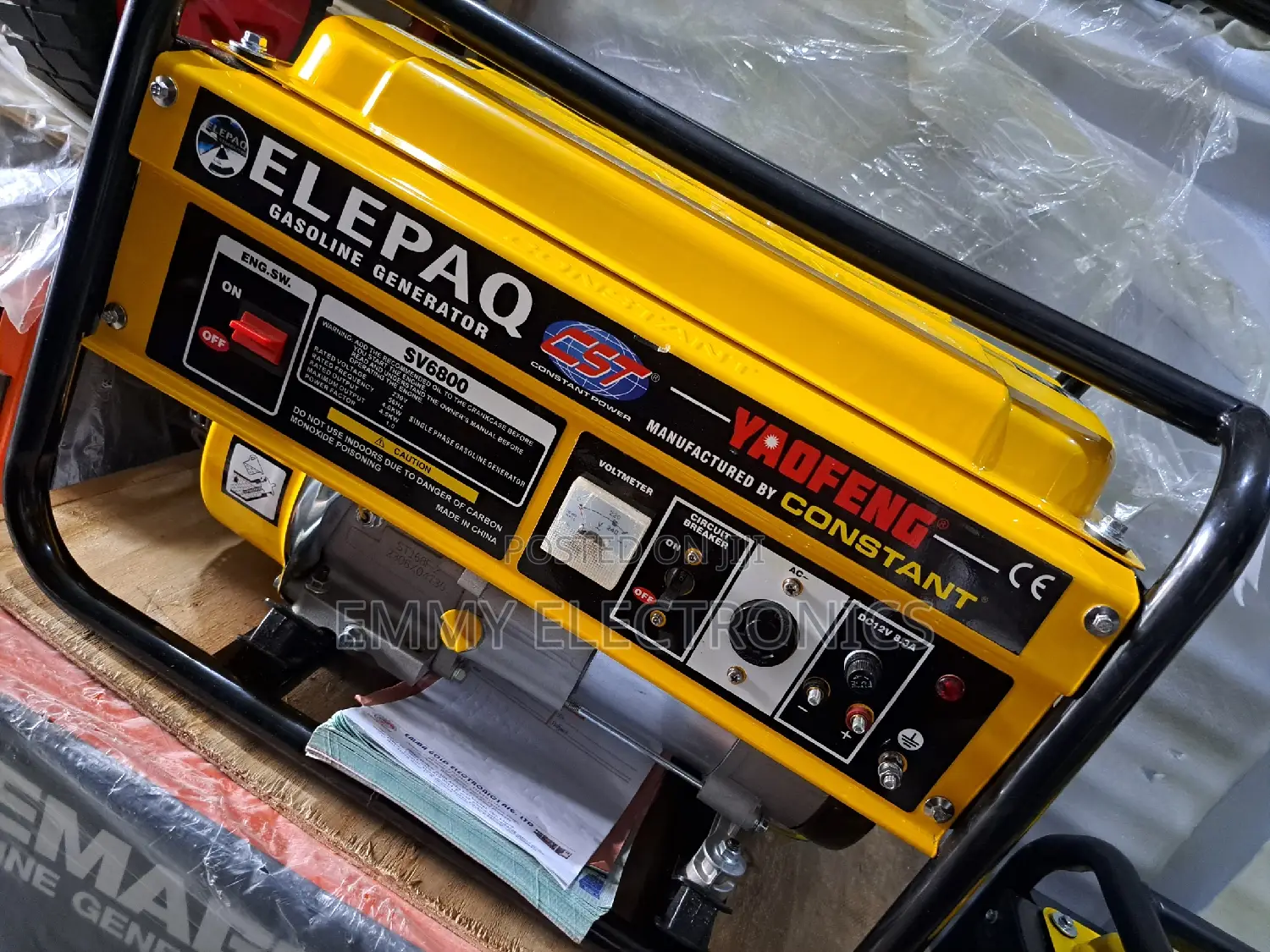 Elepaq Constant Petrol Generator Model Sv6800 4.5kva.