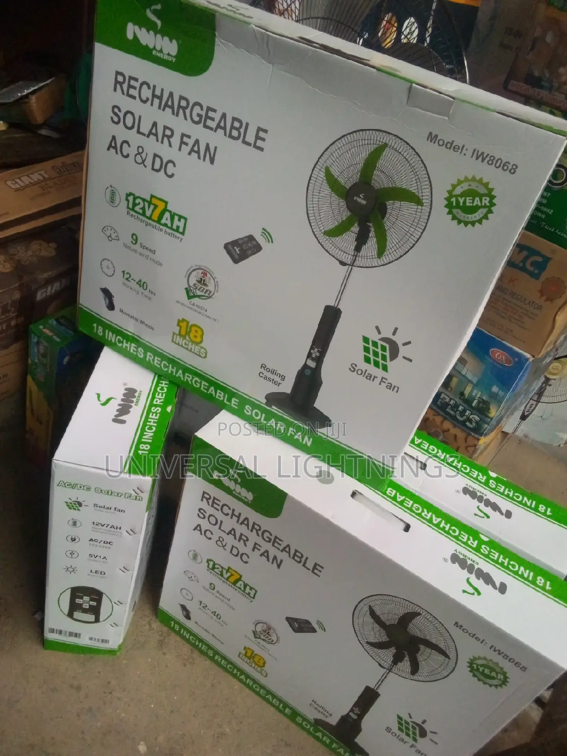 Iwin Solar Rechargeable Fan Ac/Dc
