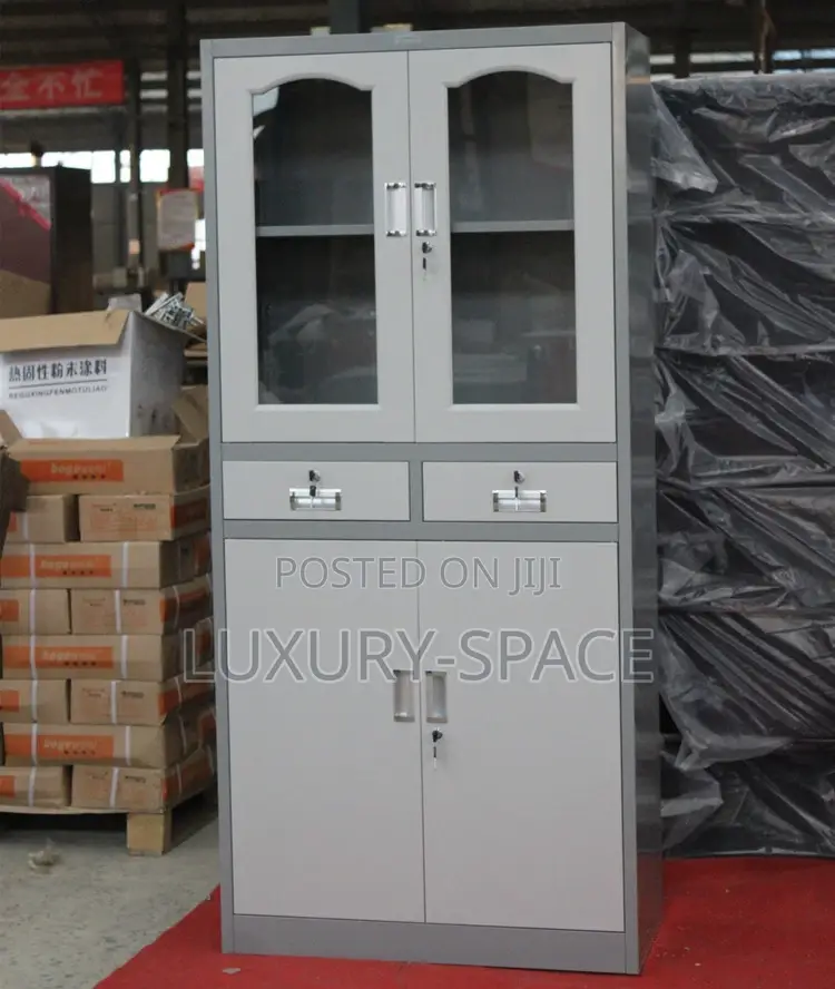 Quality Metal Bookshelf With Drawers
