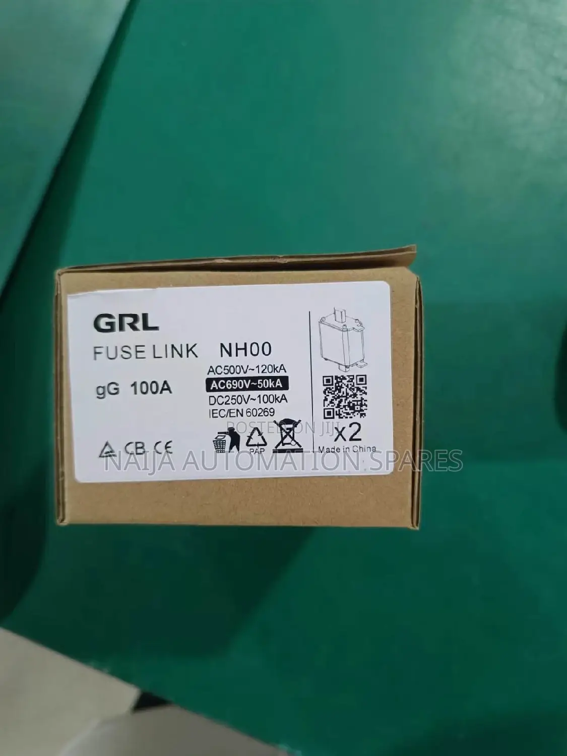 HRC Blade Fuse Nh00-100a for Feeder Pillar Unit.
