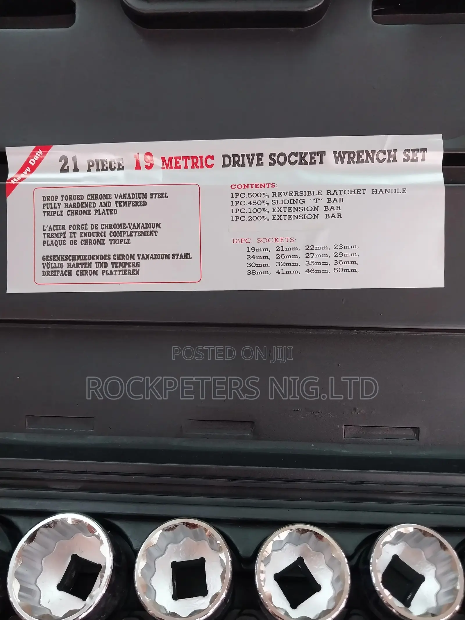 KWG Heavy Duty 21pc (19-50mm)3/4" Socket Wrench Set