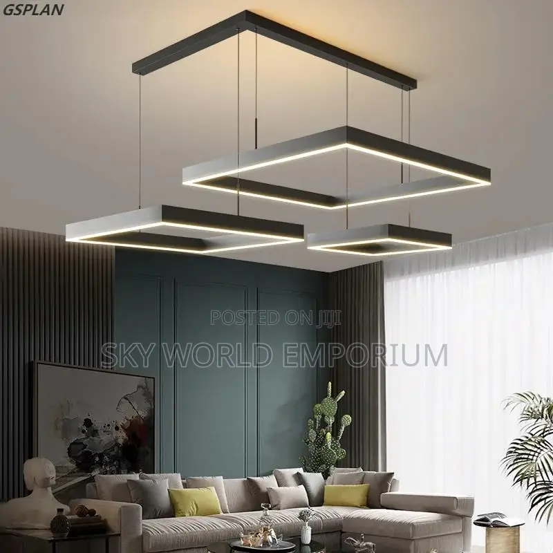 Modern Minimalist LED Square Chandelier