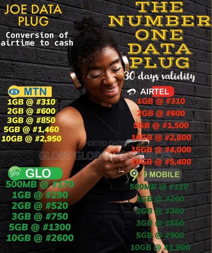 Data Subscription, Bulk Airtime, Airtime to Cash and Bill