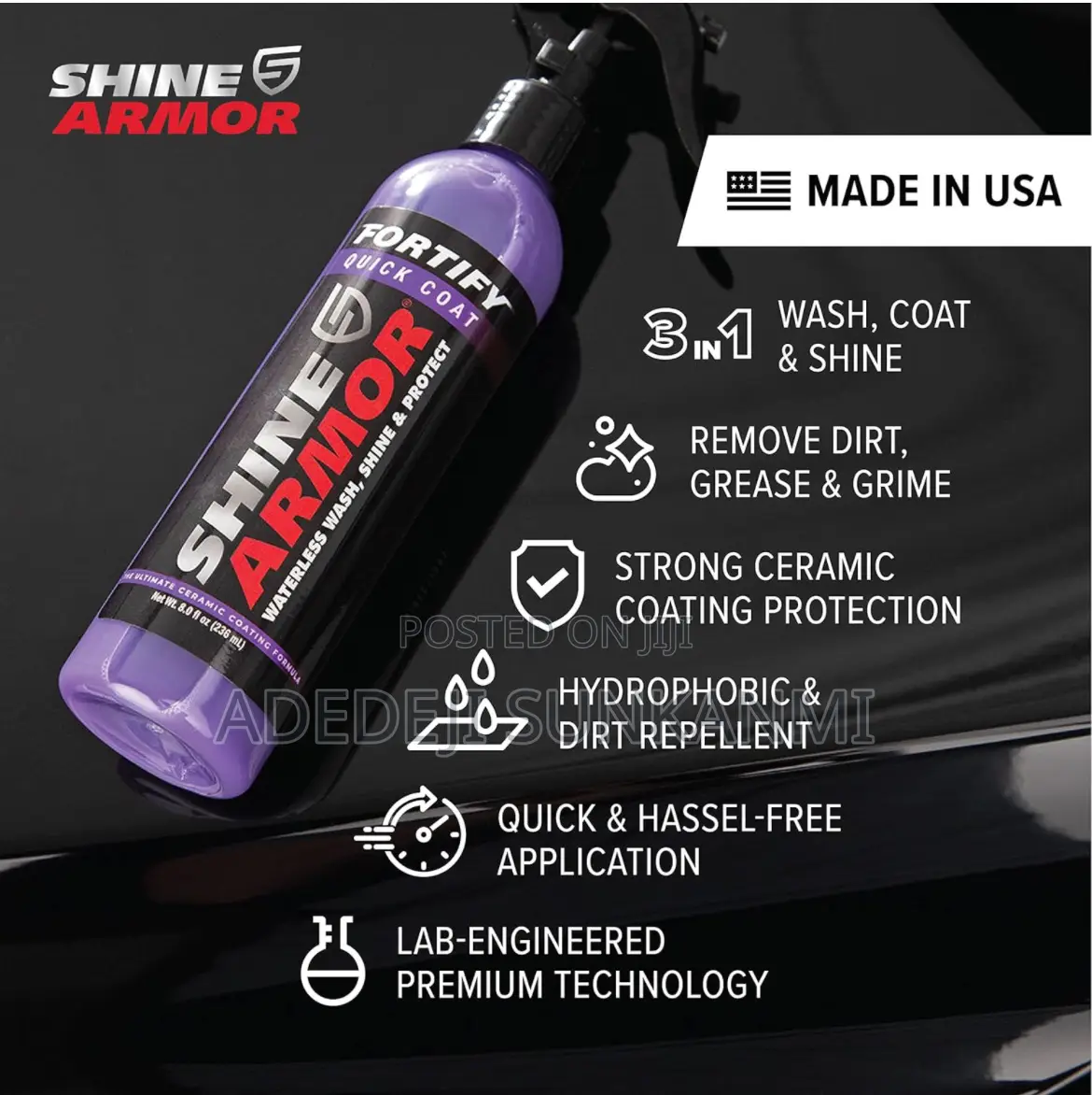 Shine Armor Ceramic Coating Wax Hydrophobic 8fl Oz