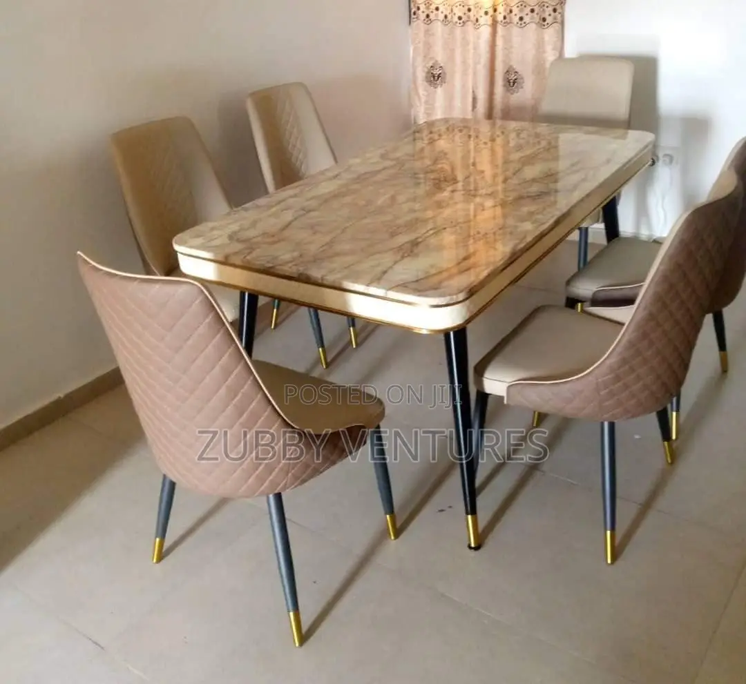 Brand New and Imported Set of Marble Dining by 6 Standard